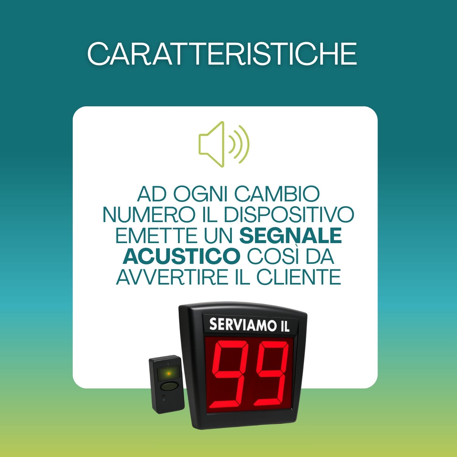 Display eliminacode elettronico con segnale acustico a ogni cambio numero