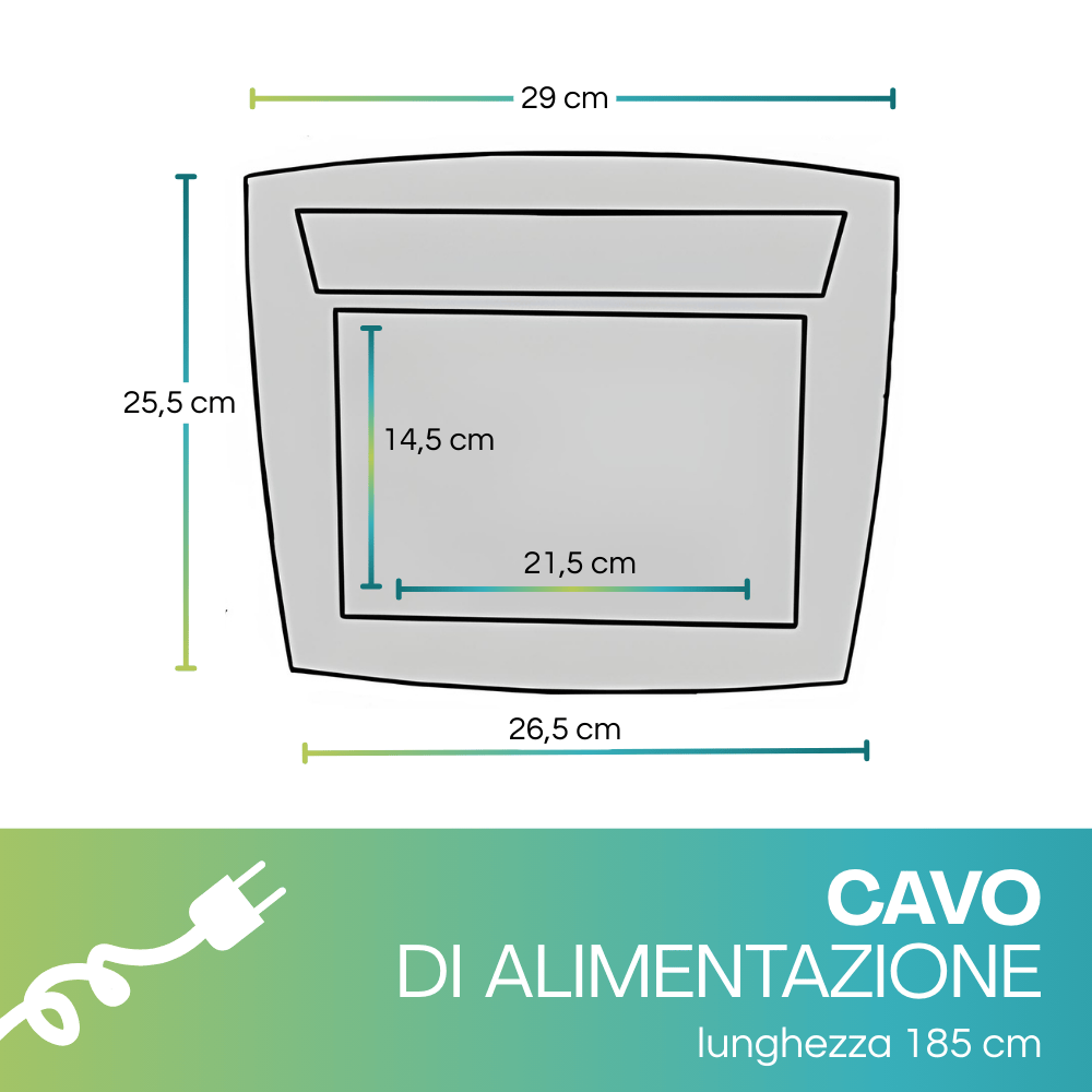 Display eliminacode dimensioni 29x25,5 cm con cavo alimentazione 185 cm