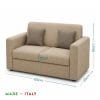 divano beige misure Divano due posti beige in tessuto con cuscini inclusi e dimensioni 125x65x85 cm, altezza seduta 37 cm, Made in Italy
