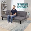 divano in tessuto reclinabile Divano in tessuto grigio totalmente reclinabile, confortevole sia come seduta che come letto singolo