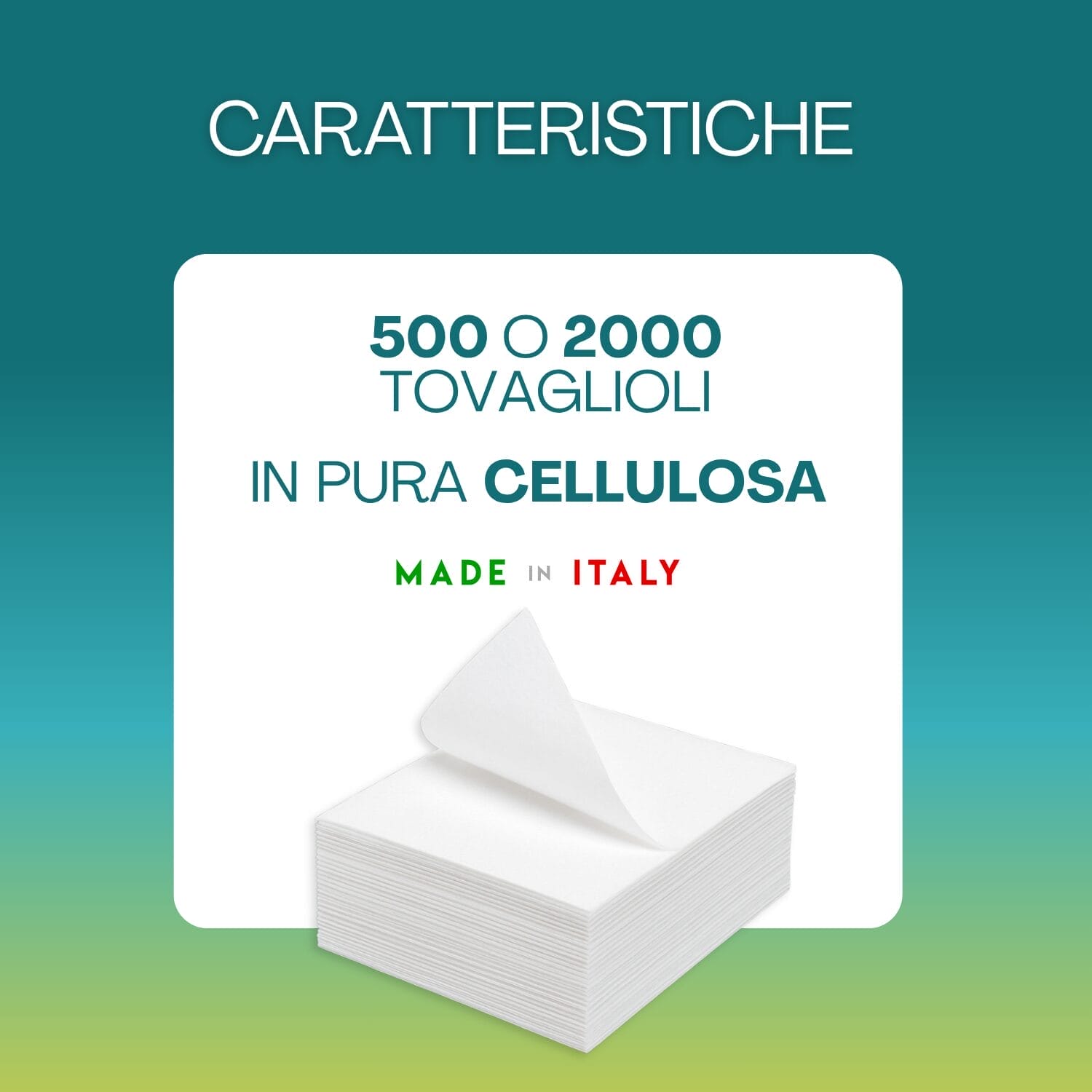 doppiovelo-bulky-caratteristiche Tovaglioli in pura cellulosa doppio velo Made in Italy 500 o 2000 pezzi