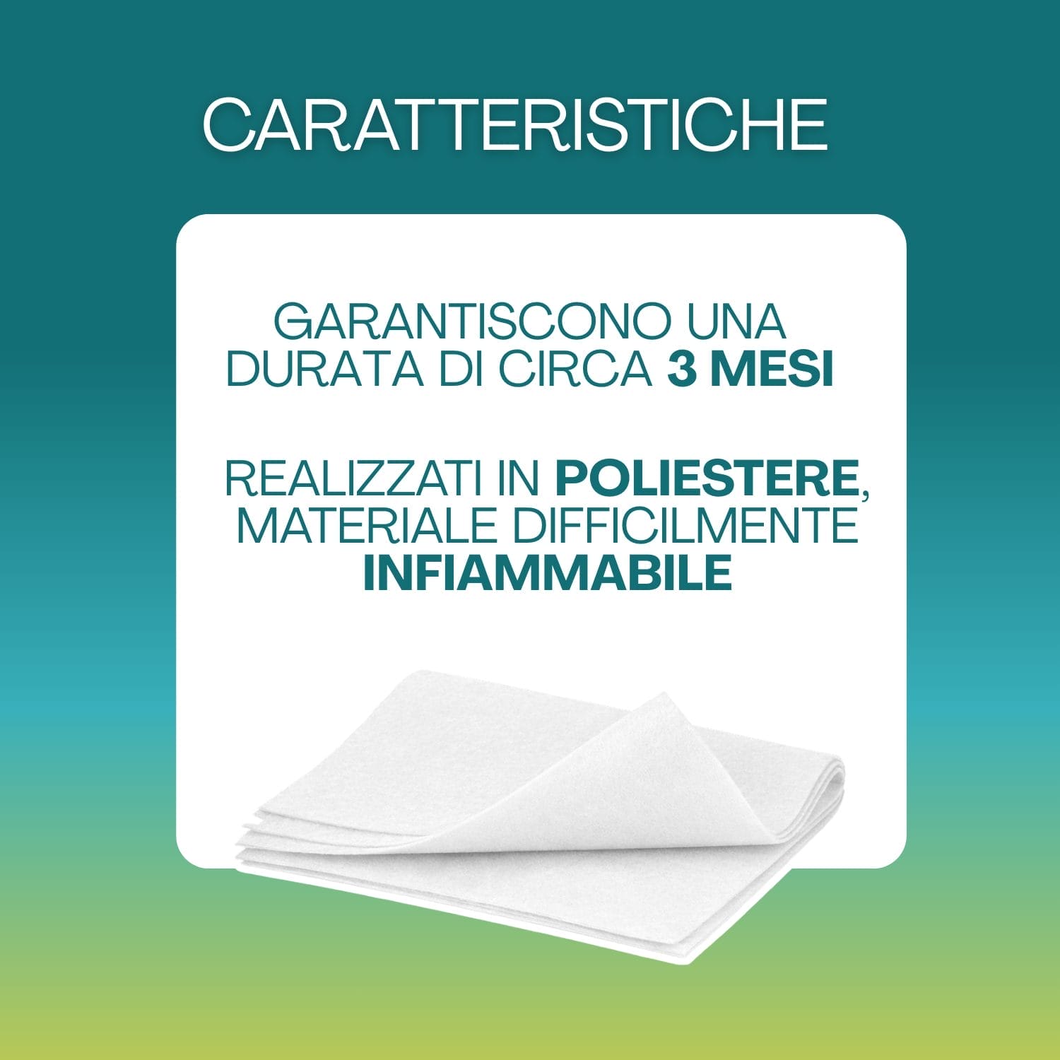 Filtro per cappa bianco in poliestere ai carboni attivi con durata circa 3 mesi