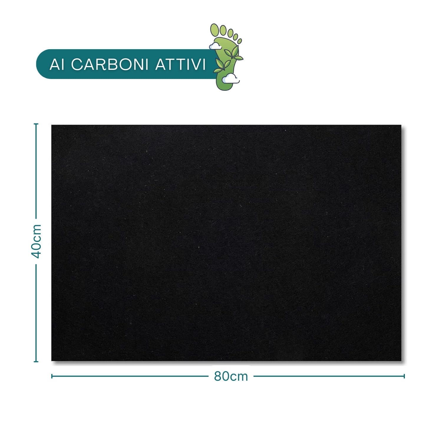Filtro per cappa nero ai carboni attivi misura 40x80 cm