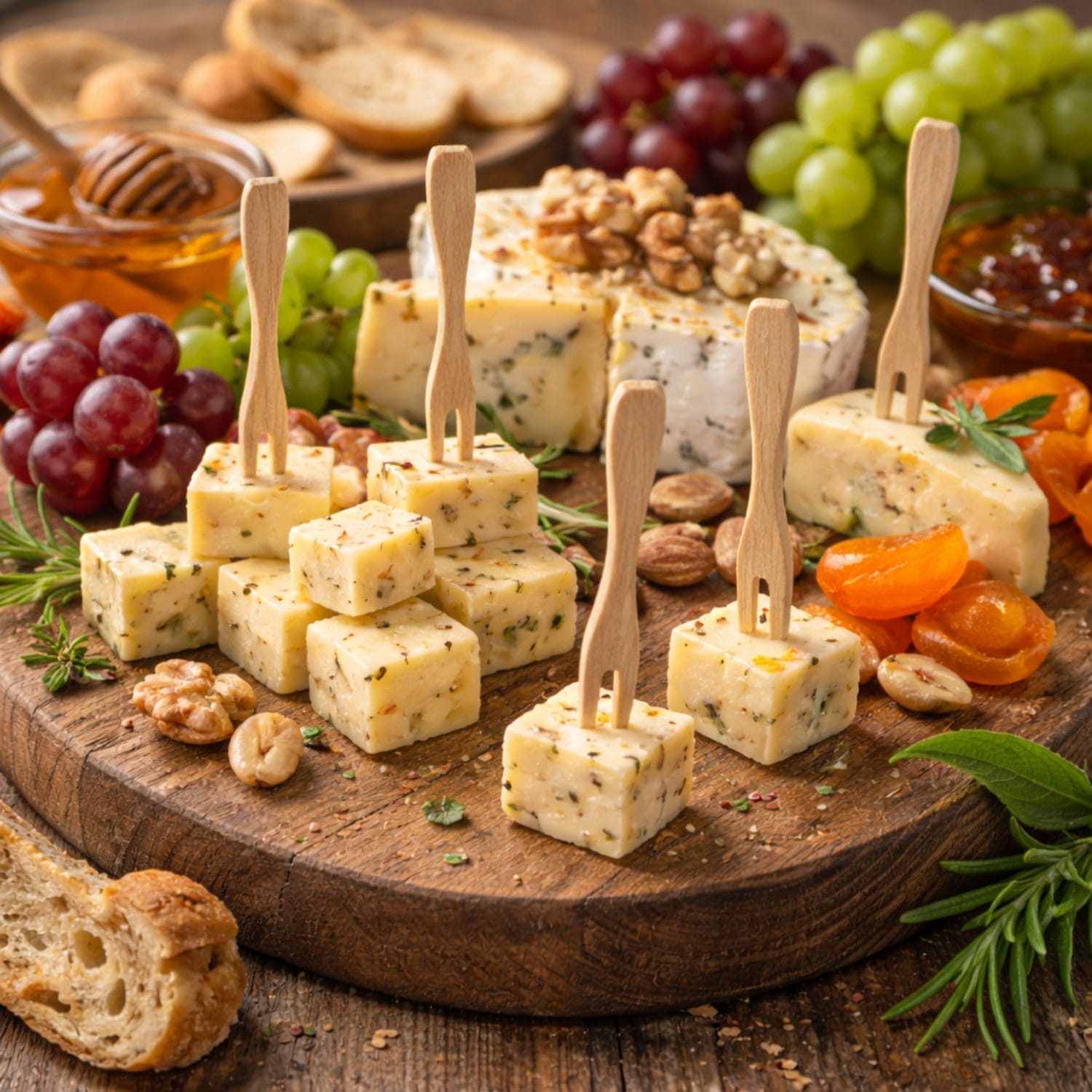 Forchettine in legno per degustazione formaggi e antipasti