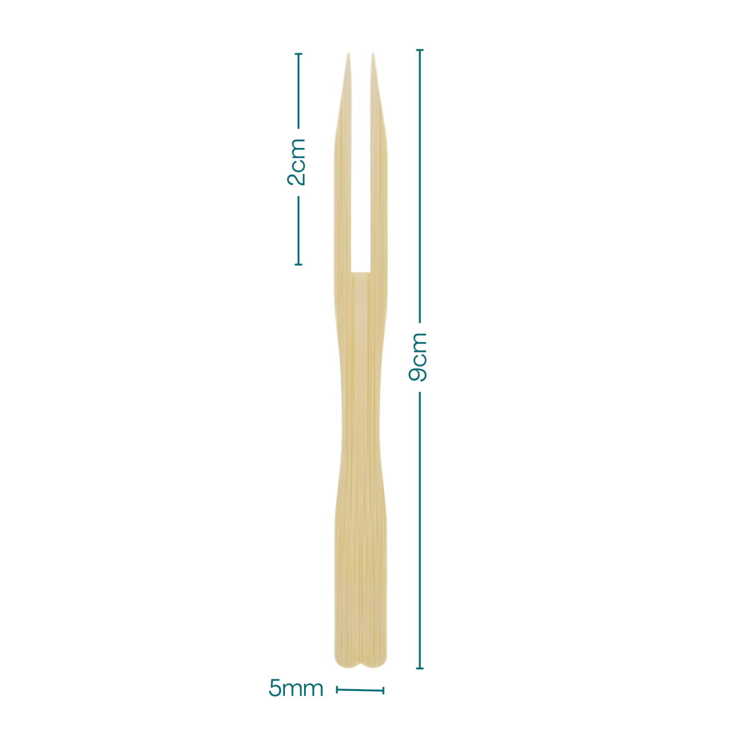 forchettine in legno a due punte misure Forchettine in legno a due punte 9 cm con impugnatura da 5 mm