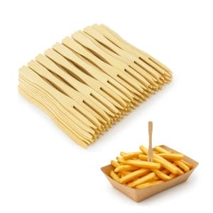 Forchettine finger food in legno 9 cm