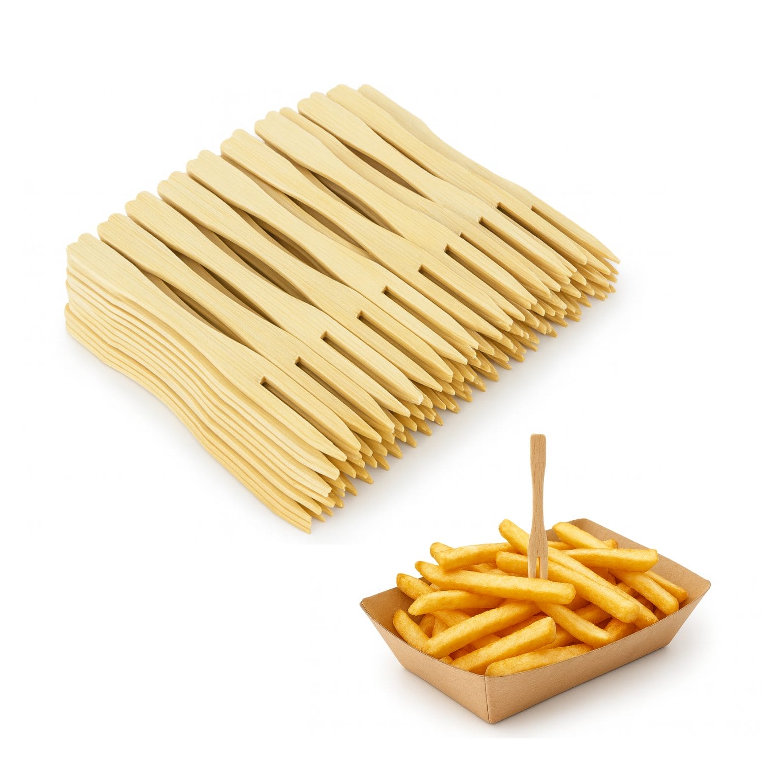 forchettine in legno a due punte principale Forchettine in legno a due punte biodegradabili per finger food