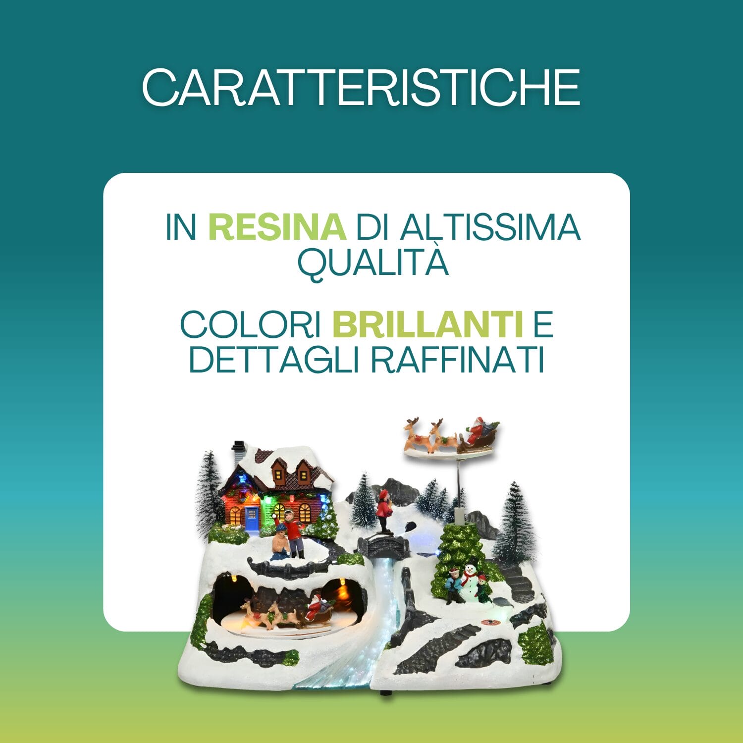 giostrina-natale-grande-dettagli Villaggi natalizi Paluplus in resina con colori brillanti e dettagli raffinati