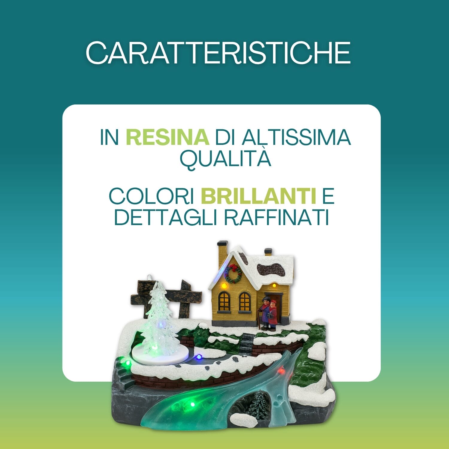 giostrina-villaggio-natale-caratteristiche Villaggio natalizio in resina con colori brillanti e dettagli curati