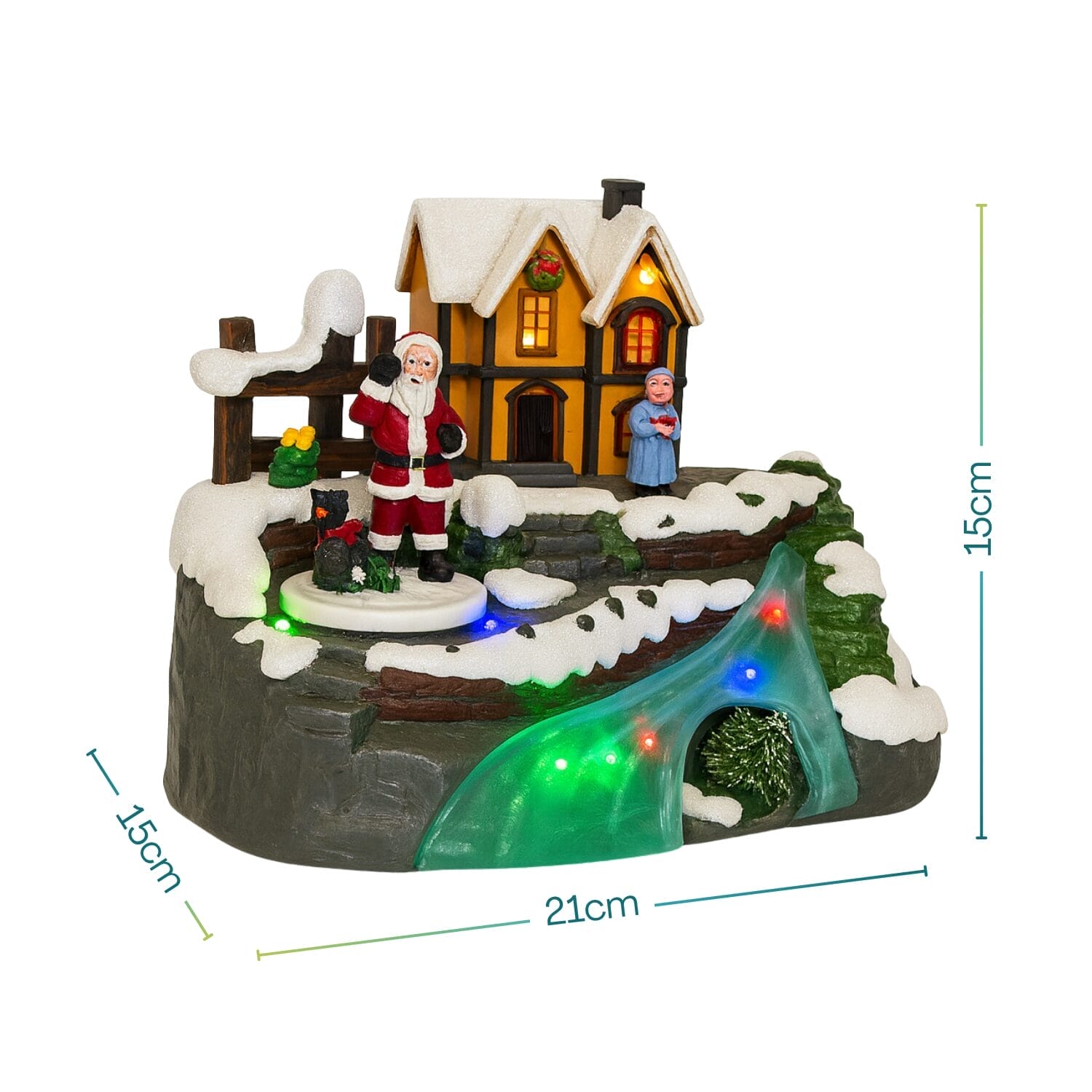 Villaggio natalizio con luci LED misure 21x15x15 cm perfetto per decorazioni