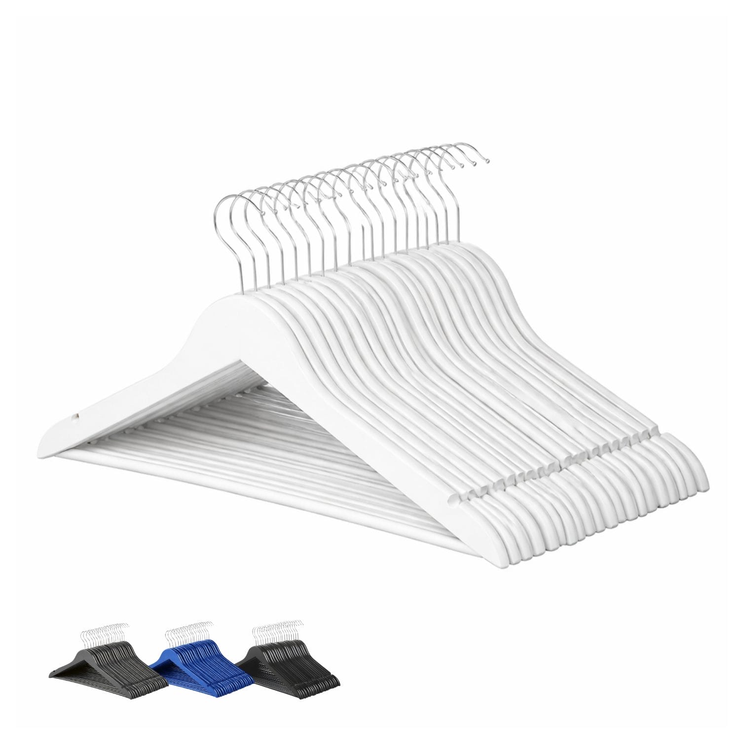 Grucce in legno bianche con gancio in metallo set appendiabiti resistenti