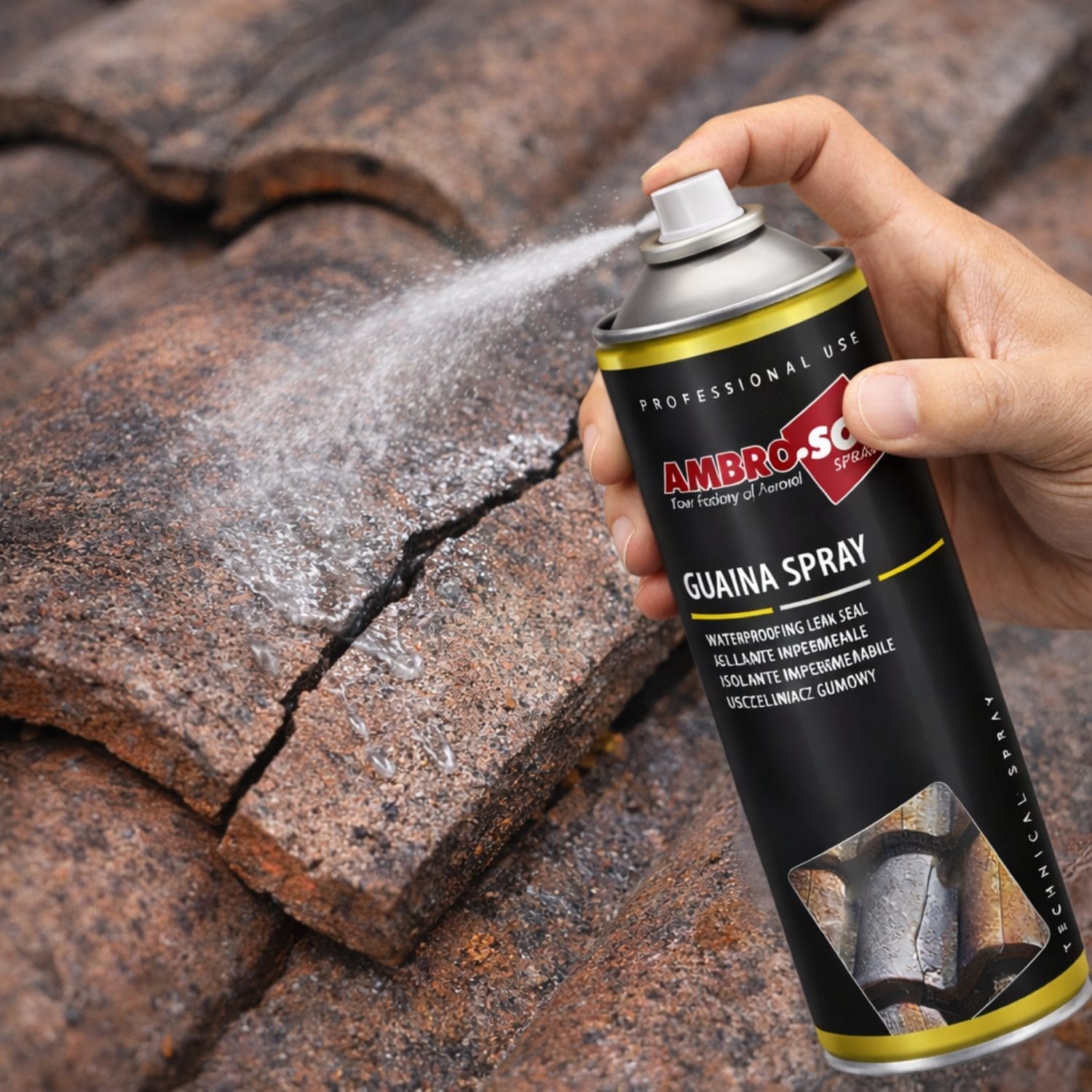 Guaina spray impermeabilizzante AMBRO-SOL per crepe tetti e superfici