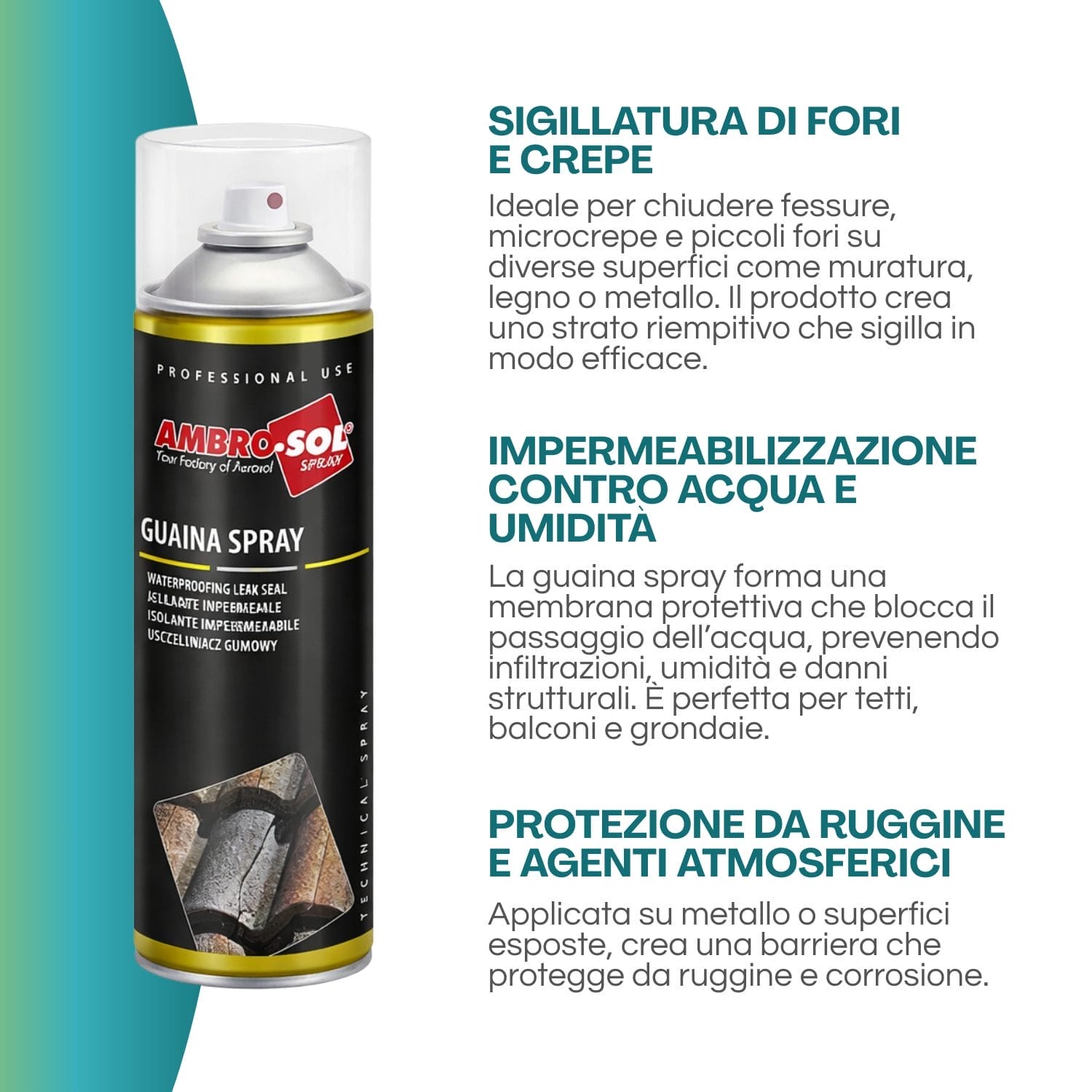 guaina spray utilizzi Guaina spray sigillante impermeabile per tetti balconi e metallo