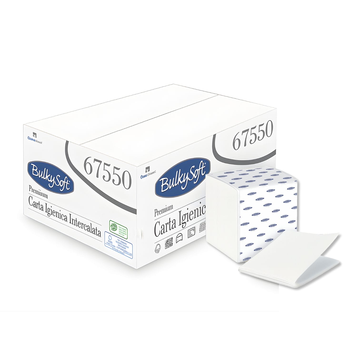 Confezione carta igienica intercalata BulkySoft Premium 67550 in pura cellulosa