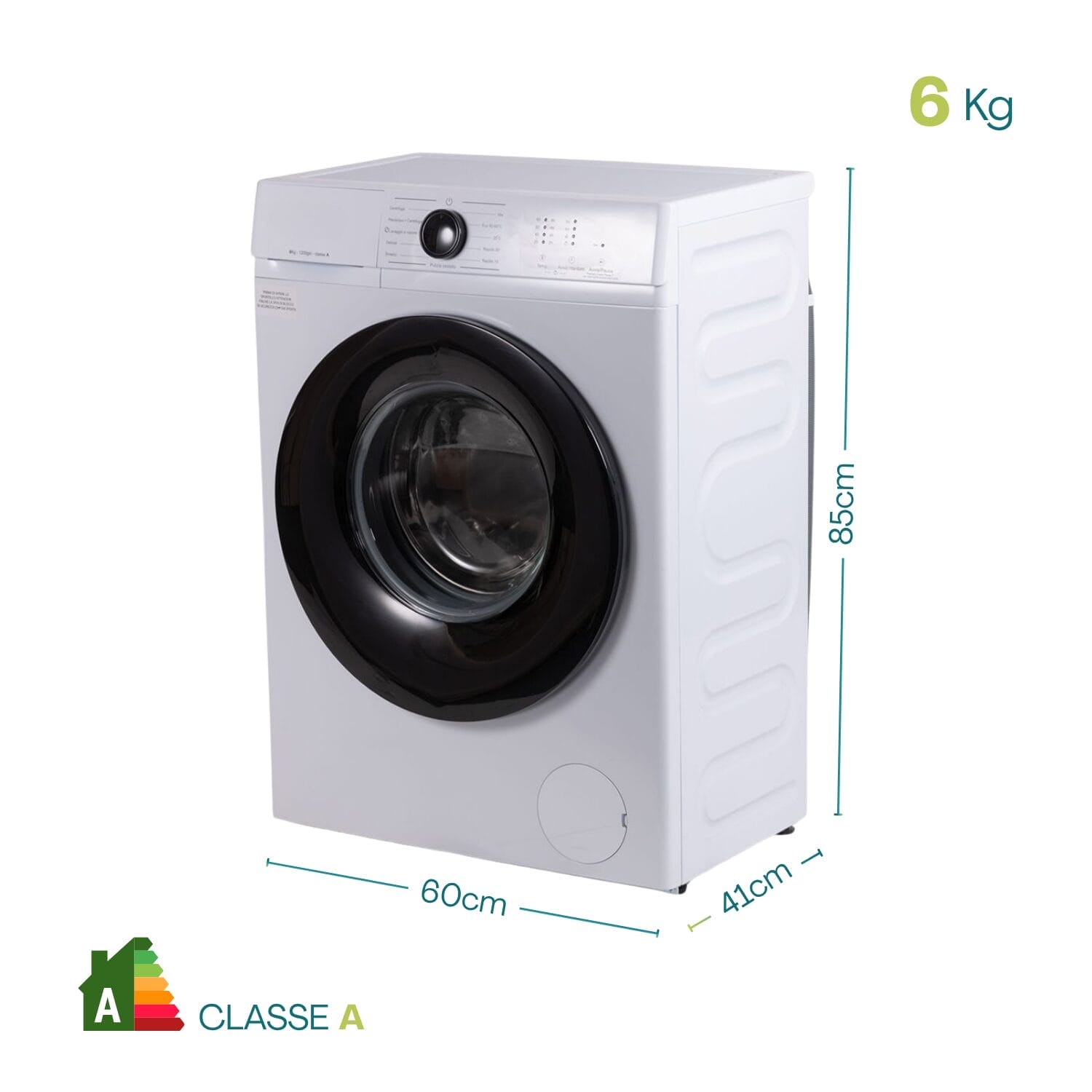 Lavatrice slim 6kg classe A dimensioni 60x41x85 cm