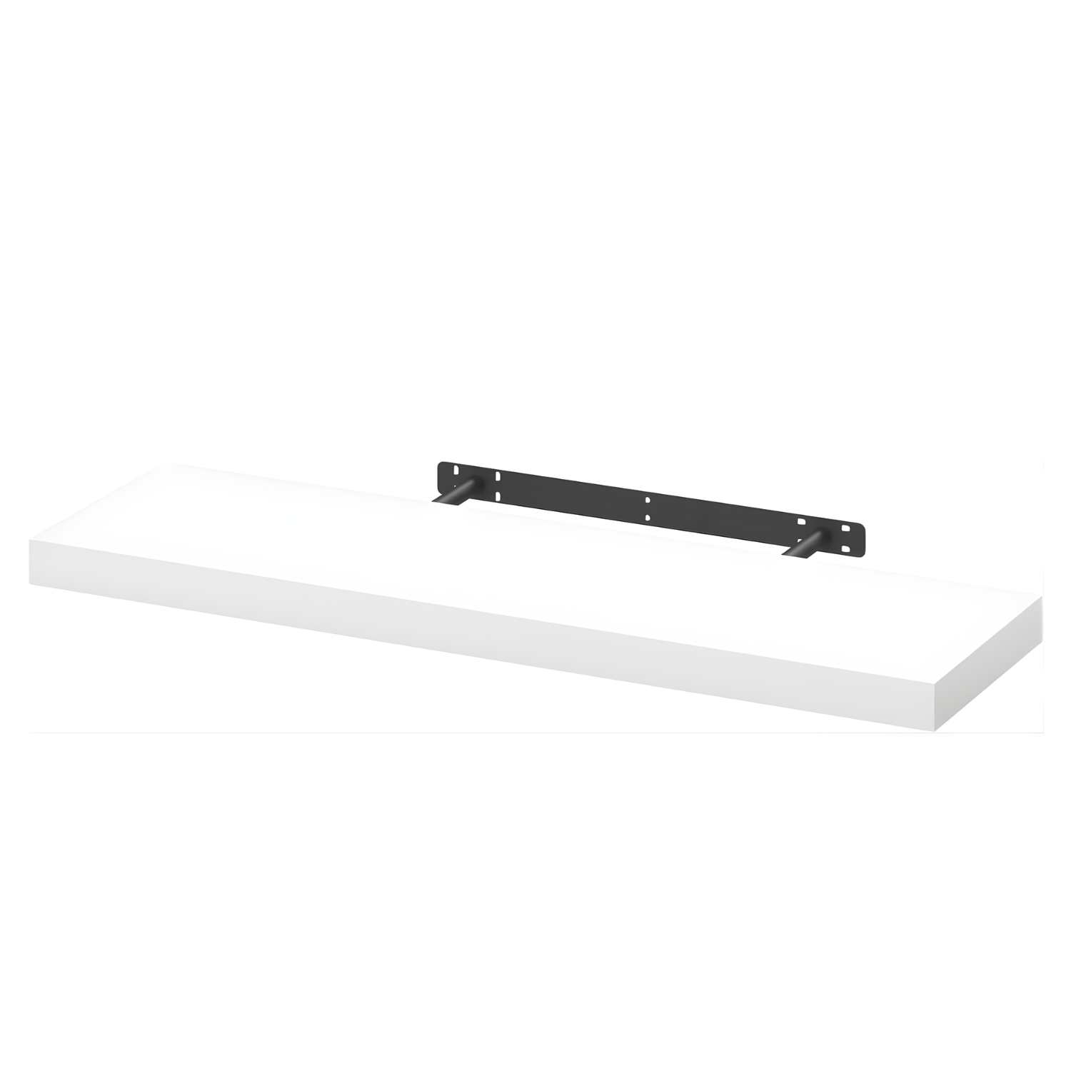 Mensola a muro bianca con supporti invisibili, ripiano moderno per decorazione e organizzazione