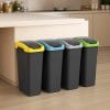 pattumiera con coperchio basculante coreografica Set pattumiere 25 litri per raccolta differenziata con coperchi colorati in cucina moderna