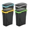 pattumiera con coperchio basculante principale 4 Set pattumiere 25 litri con coperchi colorati per raccolta differenziata