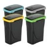 pattumiera con coperchio basculante principale 4 Set pattumiere 25 litri con coperchi colorati per raccolta differenziata