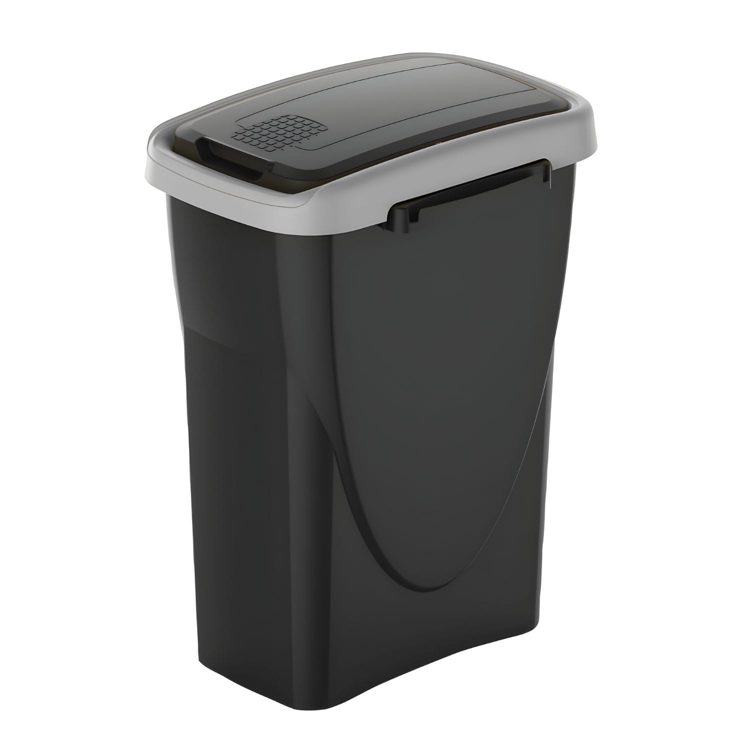 Pattumiera 25 litri con coperchio grigio sollevabile