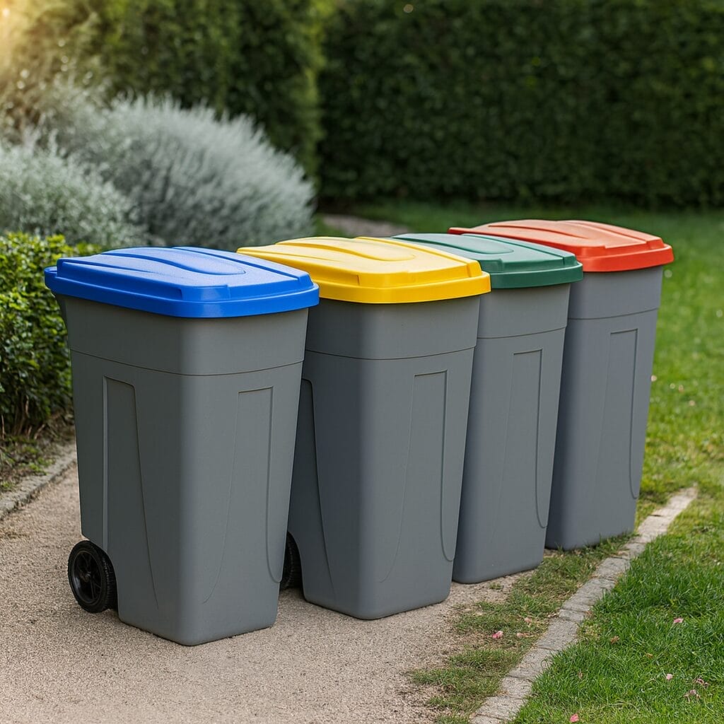 pattumiere 80 litri Pattumiere raccolta differenziata 80L con coperchi colorati blu giallo verde rosso