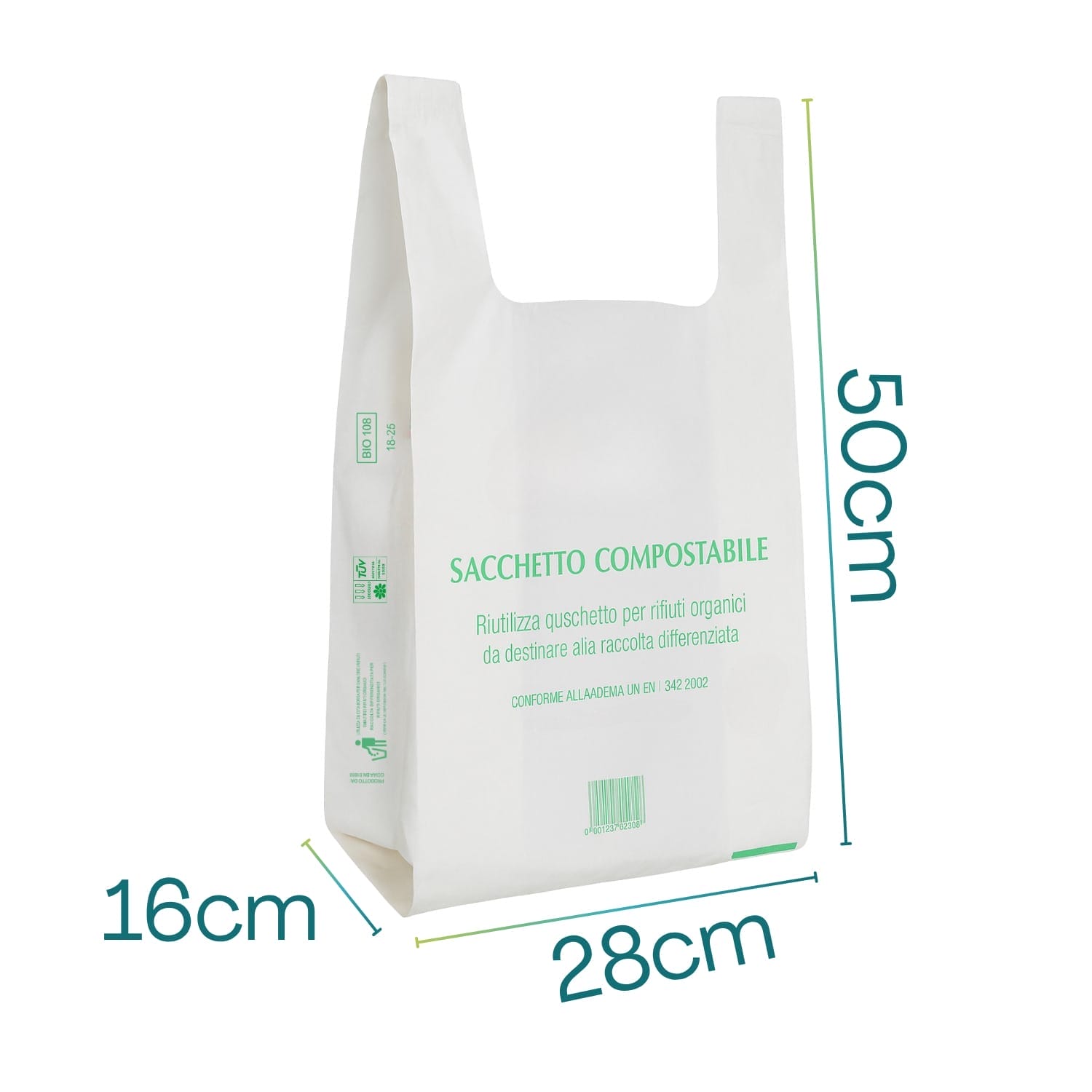 Shopper Plastica Bianche Personalizzate con Logo: Misure