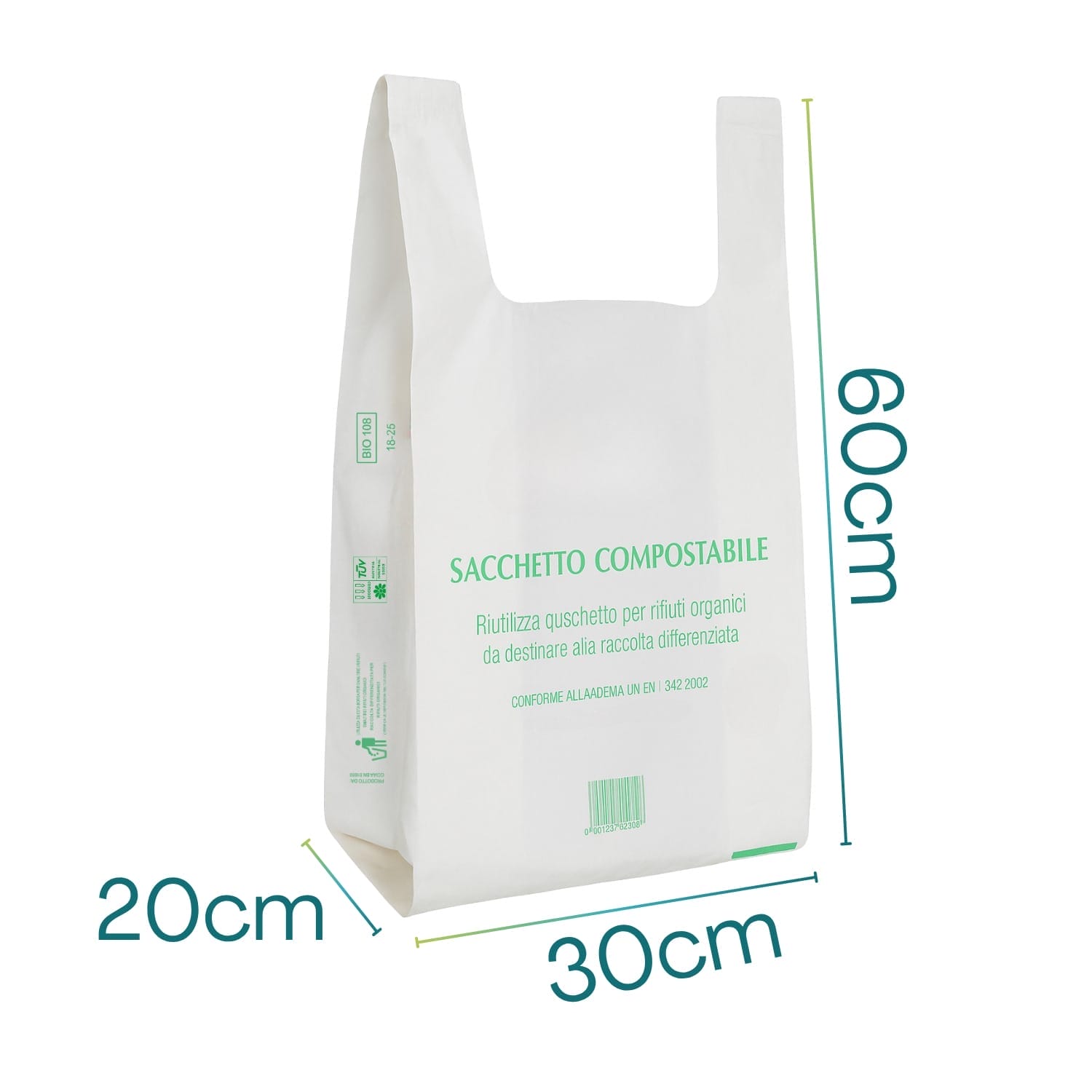 personalizzazione busta plastica bianca con logo 60x30 cm