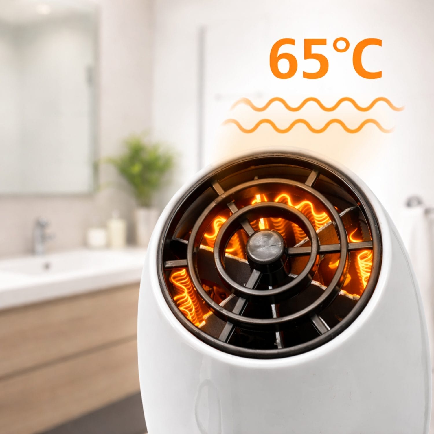 Phon da parete con aria calda fino a 65°C per asciugatura rapida