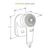 phon da parete misure Phon da parete 1300 watt con misure compatte e montaggio a muro