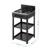 Fornello portatile a gas bianco 4 fuochi con ripiani – misure 49x49x82 cm