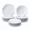piatti quadrati principale Servizio 18 piatti quadrati in porcellana bianca con elegante decoro a linee nere