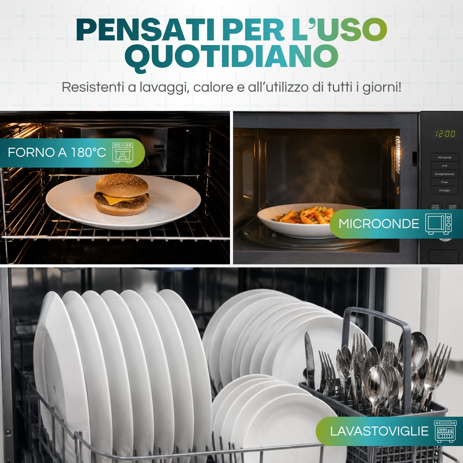 piatti tondi bianchi utilizzi Piatti rotondi in porcellana adatti a forno microonde e lavastoviglie per tutti i giorni