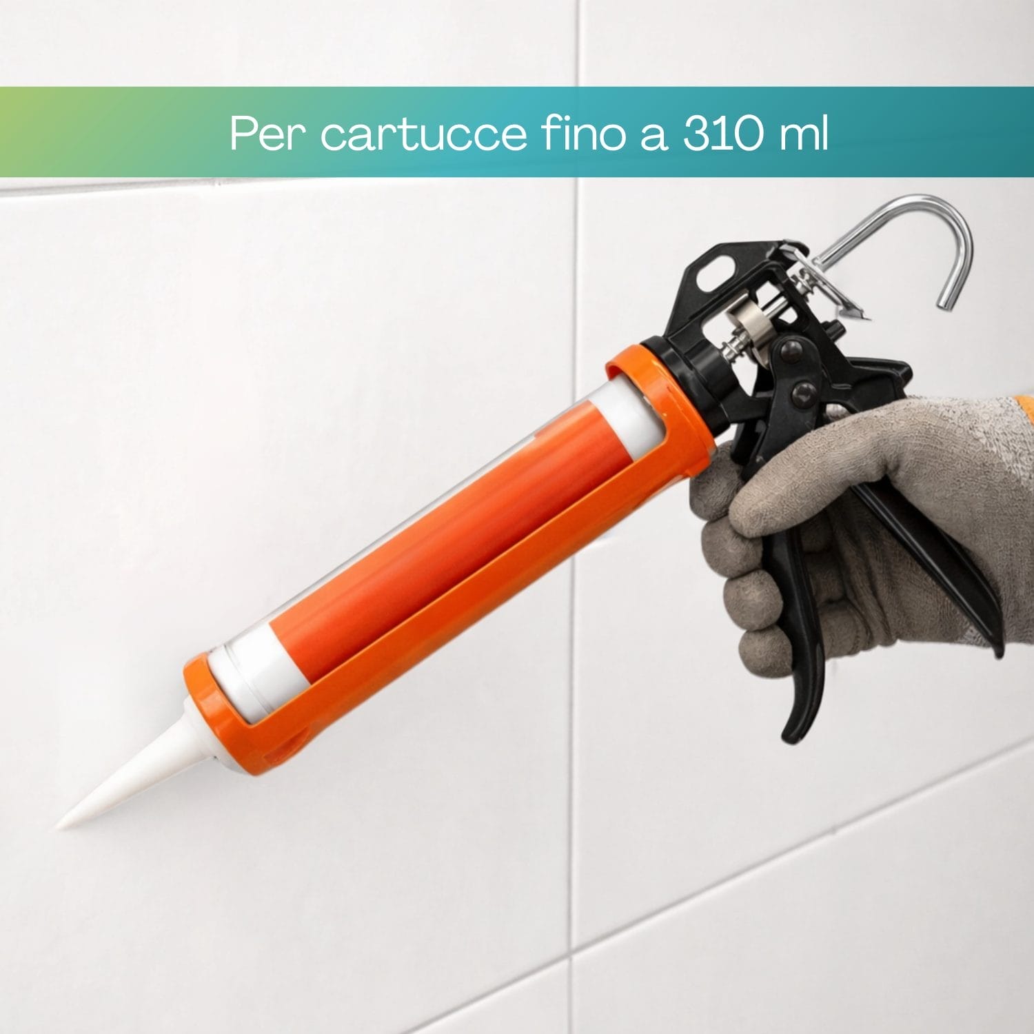 Pistola per silicone manuale per cartucce fino a 310 ml, pistola sigillante professionale