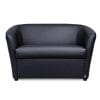 poltrona a pozzetto principale Divano a pozzetto 2 posti in ecopelle nera, stile moderno per casa e ufficio