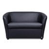 poltrona a pozzetto principale Divano a pozzetto 2 posti in ecopelle nera, stile moderno per casa e ufficio