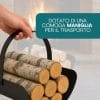 portalegna-ovale-maniglia Portalegna ovale con manico in acciaio per trasporto facile della legna