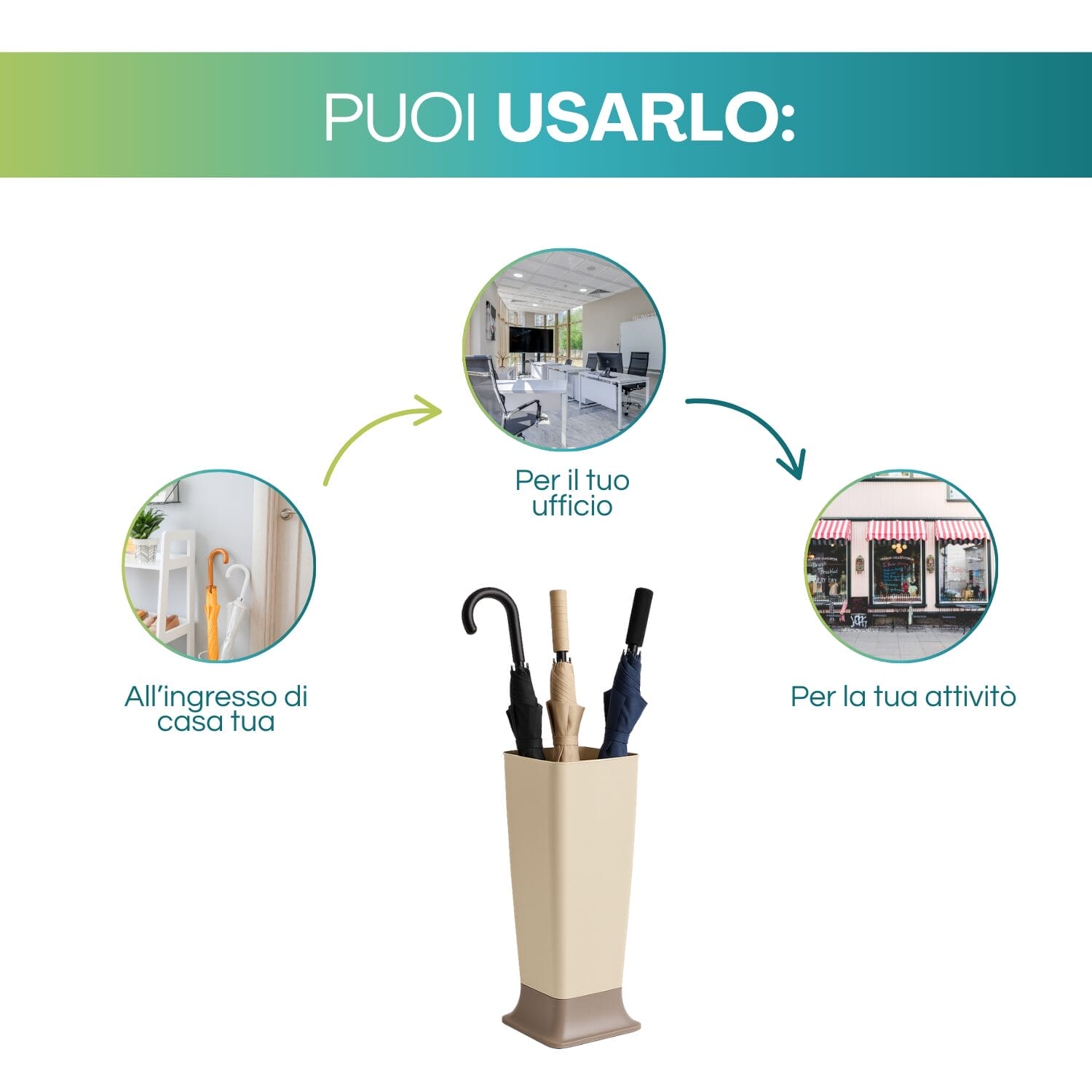 Portaombrelli beige per casa ufficio attività design elegante