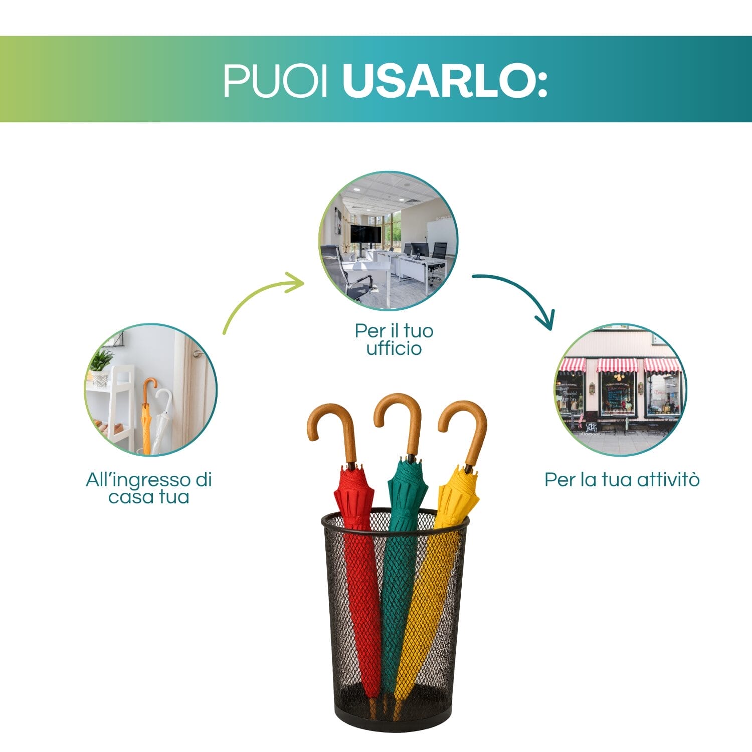 Portaombrelli a rete in metallo da usare a casa in ufficio o per la tua attività