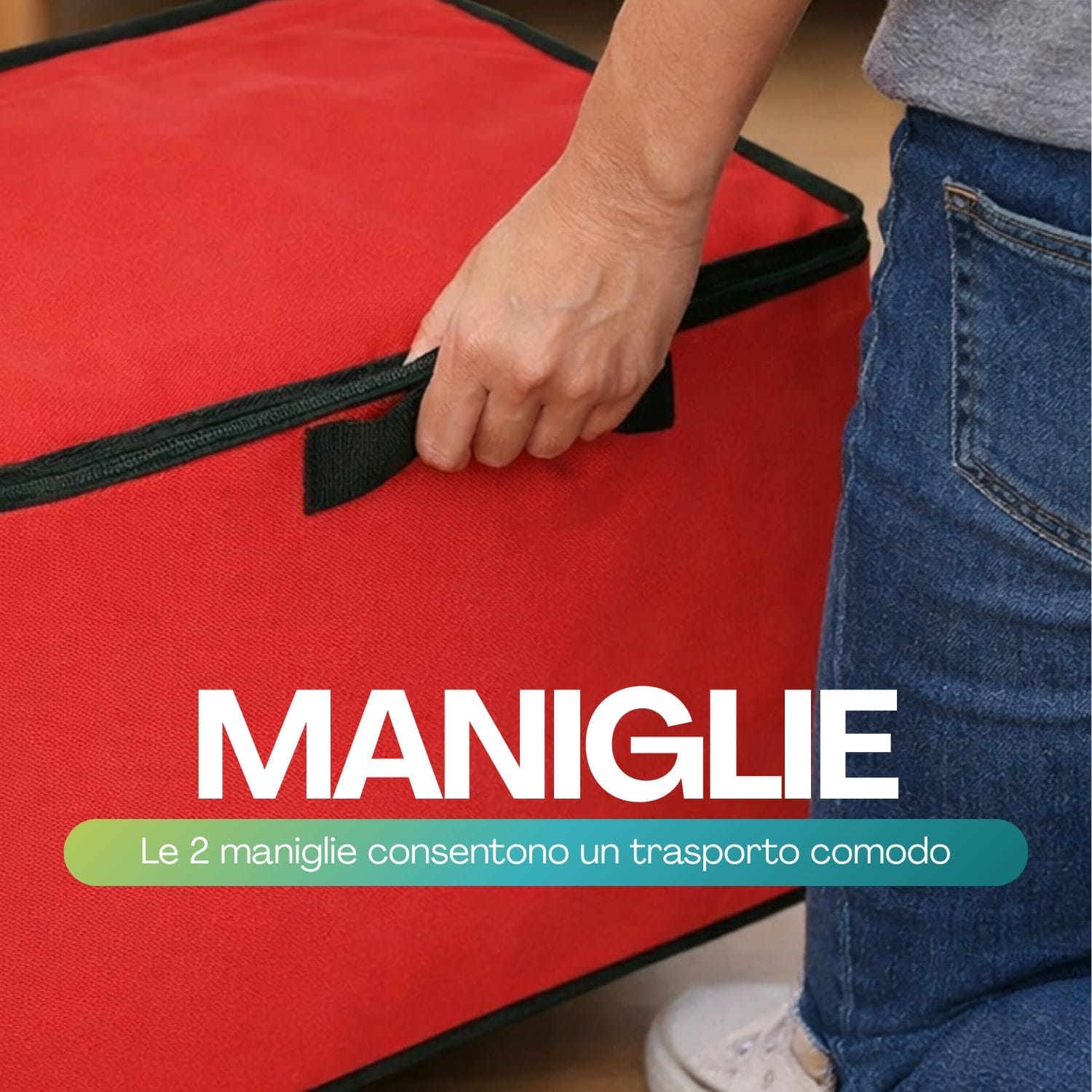 portapalline maniglie Porta palline natalizie con maniglie per trasporto