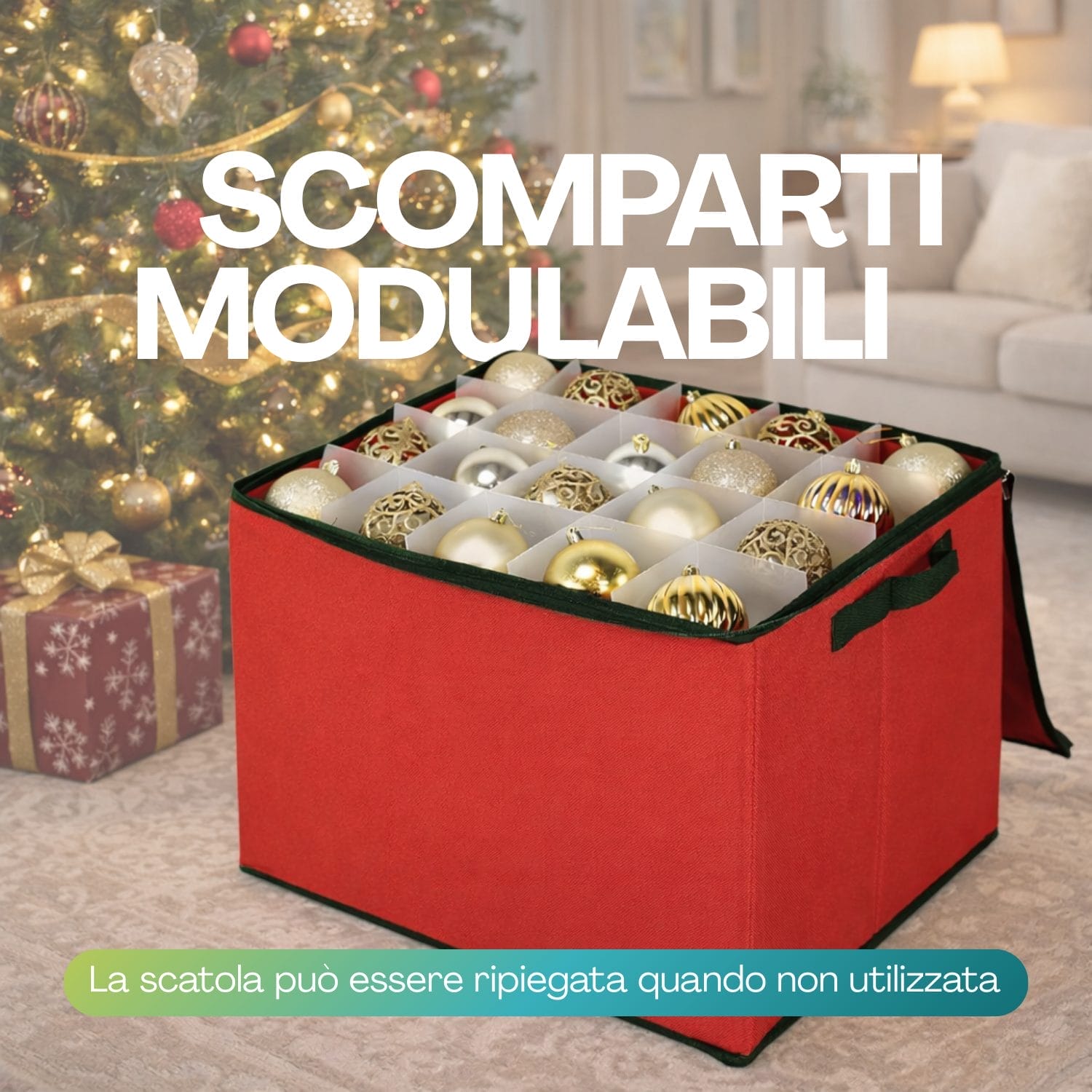 Porta palline con scomparti modulari regolabili