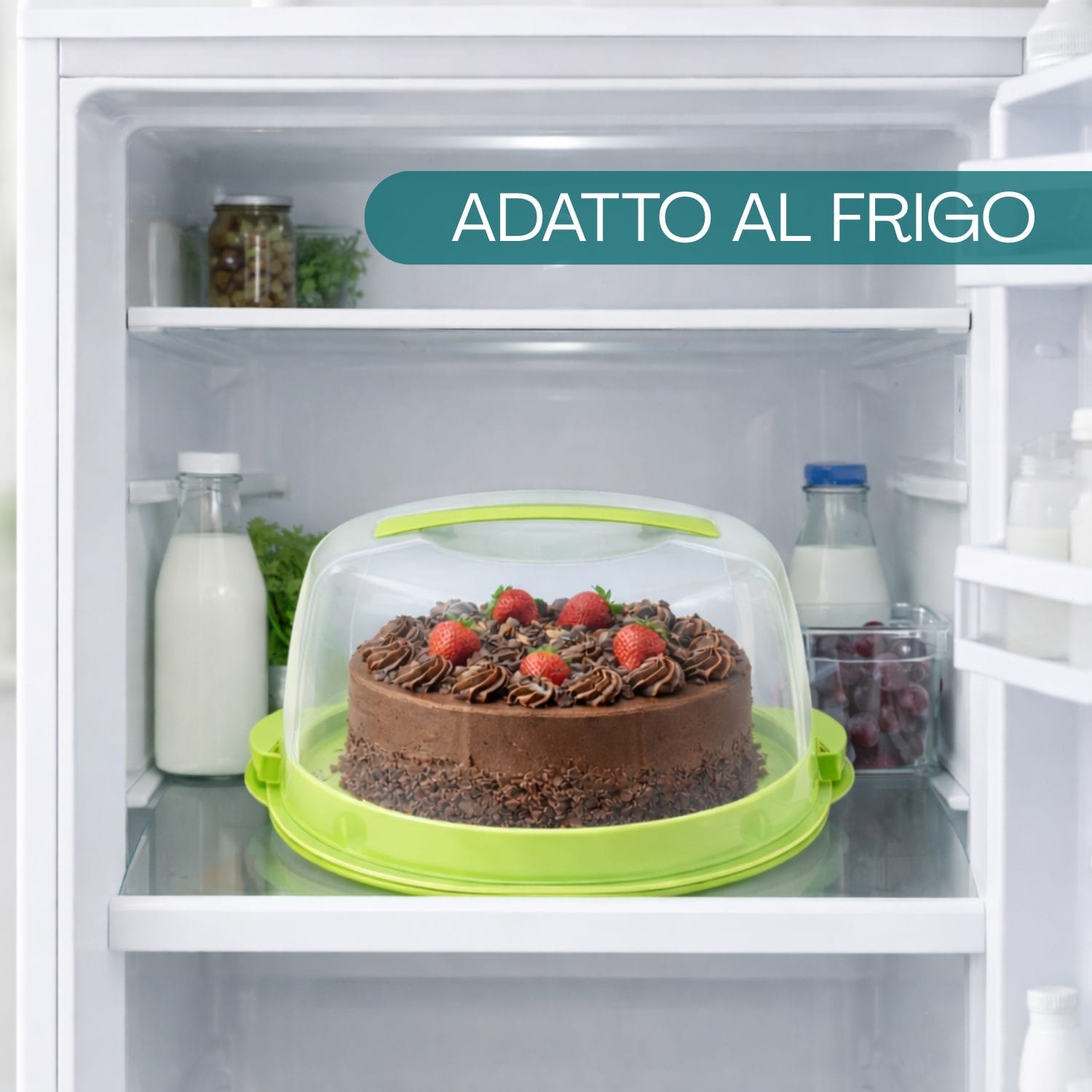 Portatorta rotondo adatto alla conservazione in frigorifero