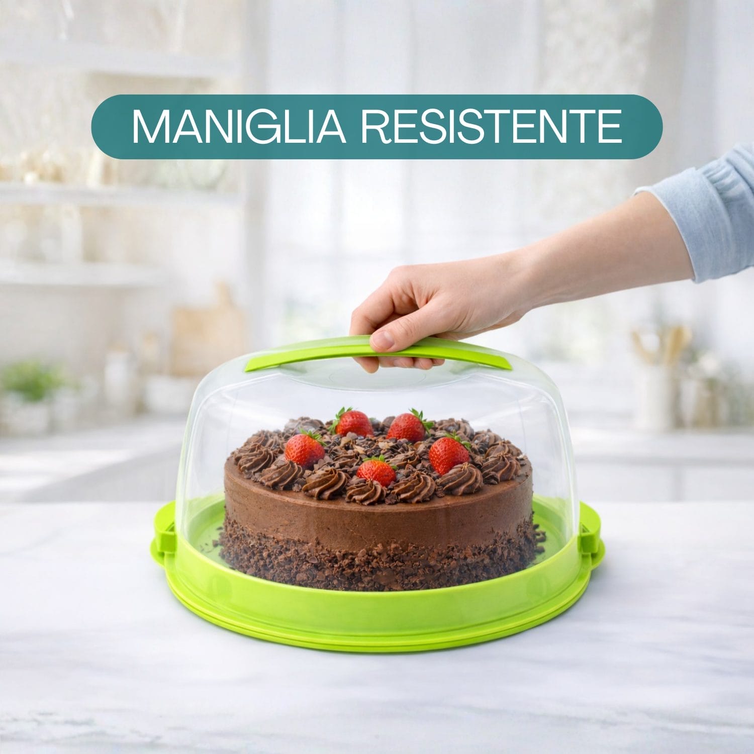 Maniglia resistente del portatorta per trasporto comodo e stabile