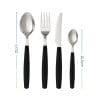 posate-nere-misure Posate Abert acciaio inox manico nero lunghezza 21 cm e 15,5 cm