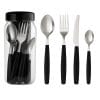posate-nere Set posate acciaio inox 24 pezzi manico nero Abert per 6 persone