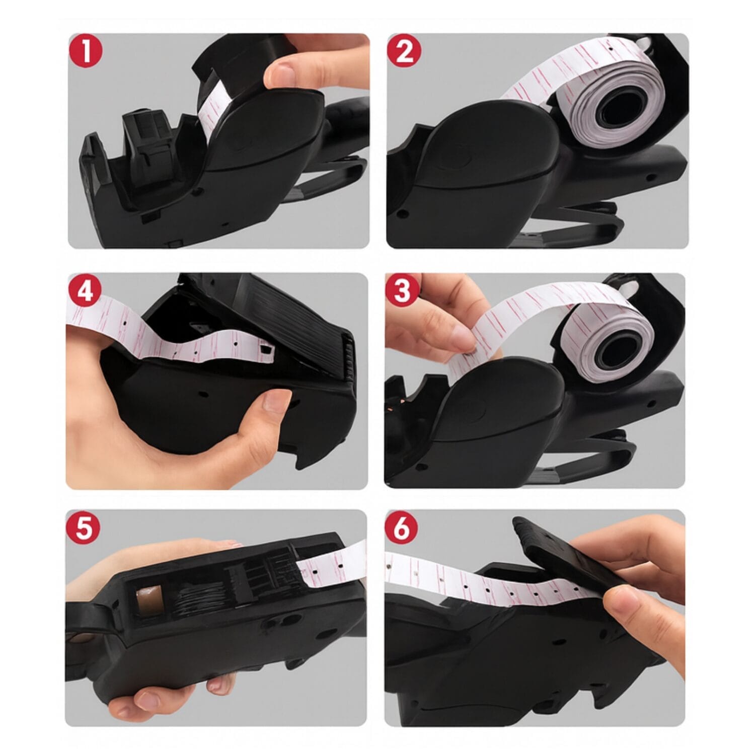 Guida passo passo per caricare il rotolo di etichette nella prezzatrice Paluplus