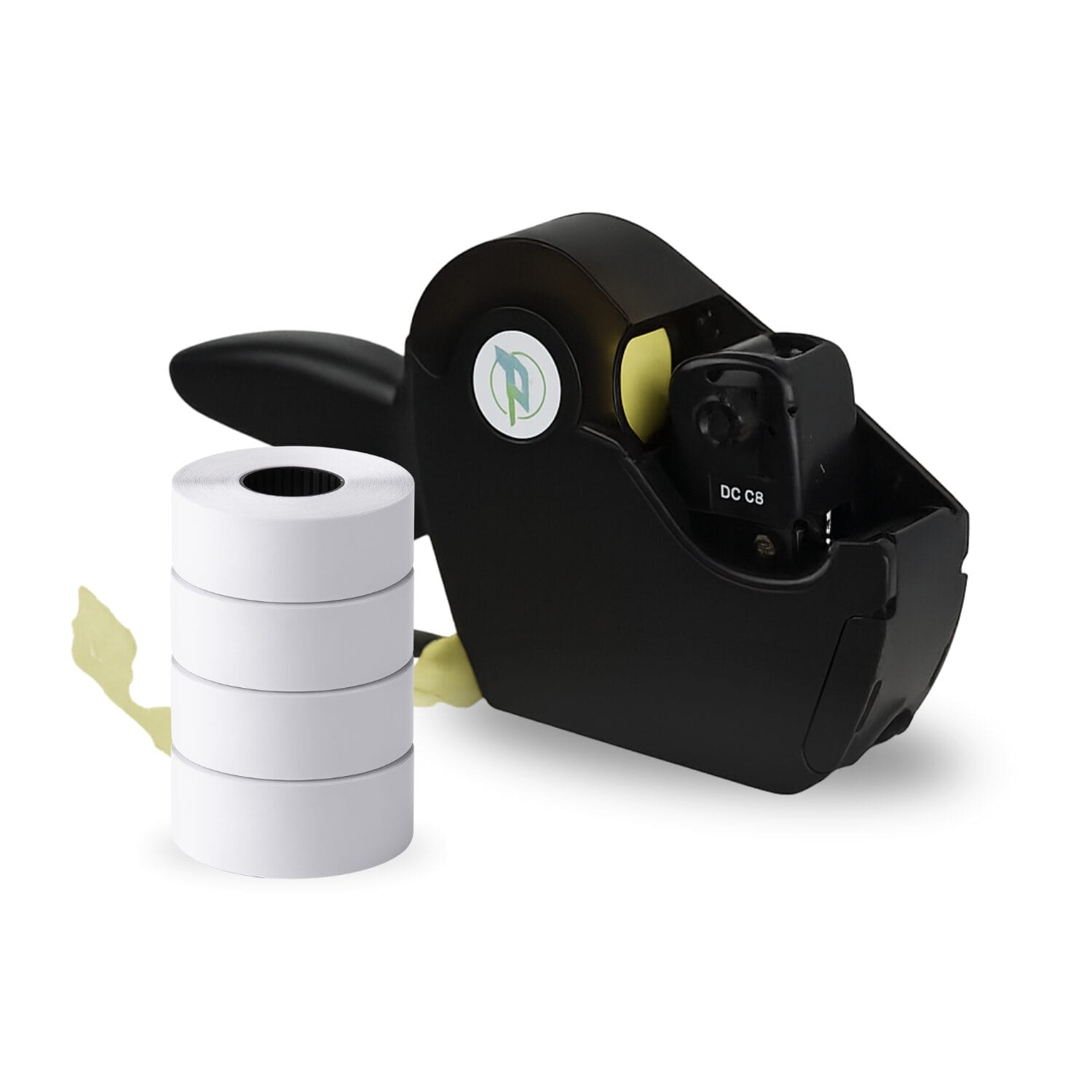 Prezzatrice Paluplus nera con 4 rotoli inclusi da 1500 etichette adesive
