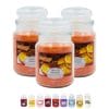 candele profumate principale arancia e cannella Set 3 candele profumate rosa in giara 510 g con tappo in vetro