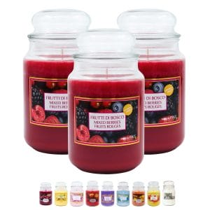 Set 3 candele profumate in giara da 510 gr Frutti di Bosco