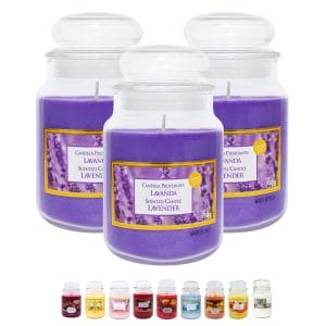 Set 3 candele profumate in giara da 510 gr Lavanda