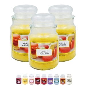 Set 3 candele profumate in giara da 510 gr Vaniglia Macarons